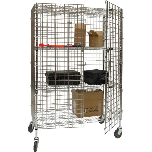 Chariot de s&eacute;curit&eacute;, Chrom&eacute;, 60" x 69" x 24", Capacit&eacute; 500 lb Oxymax Inc