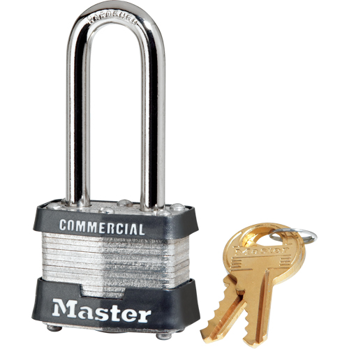 Laminated Padlock, Silver, Keyed Different, Laminated Steel, 1-9/16" Width Oxymax Inc
