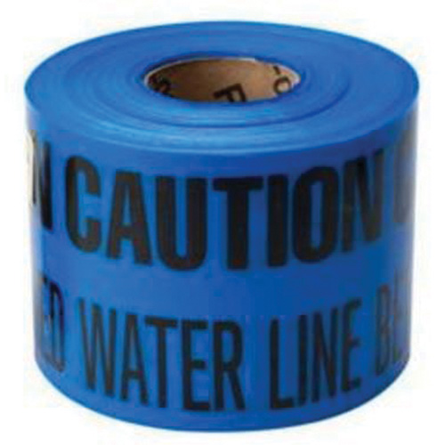 "Buried Water Line" Identoline&reg; Underground Warning Tape, 6" W x 1000' L, Black on Blue Oxymax Inc