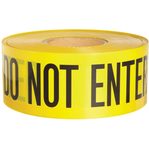 Rubans pour barricades, Anglais, 3" la x 1000' lo, 3 mils, Noir sur jaune Oxymax Inc