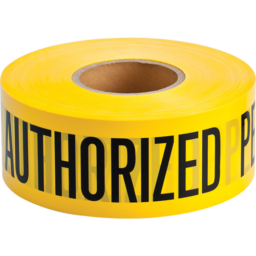 Rubans pour barricades, Anglais, 3" la x 1000' lo, 2 mils, Noir sur jaune Oxymax Inc