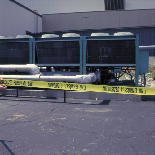 Rubans pour barricades, Anglais, 3" la x 1000' lo, 2 mils, Noir sur jaune Oxymax Inc