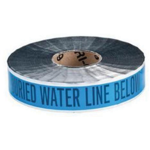 "Water Line" Identoline&reg; Underground Warning Tape, 2" W x 1000' L, Black on Blue Oxymax Inc