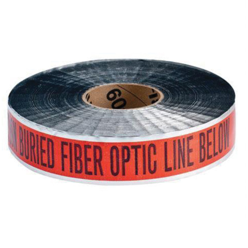 "Fiber Optic Line" Identoline&reg; Underground Warning Tape, 2" W x 1000' L, Black on Orange Oxymax Inc