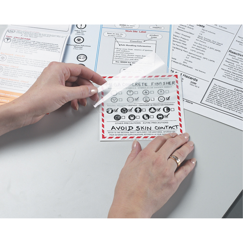 &eacute;tiquettes SIMDUT fabriqu&eacute;es sur place, Vinyle, Feuille, 5" lo x 5" la Oxymax Inc