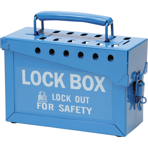 Portable Metal Lock Box, Blue Oxymax Inc