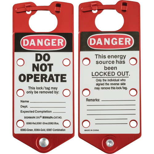 Labeled Lockout Hasp, Red Oxymax Inc