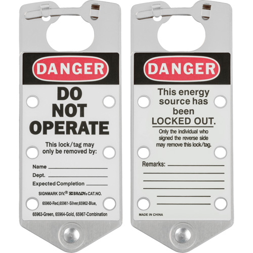 Labeled Lockout Hasps, Silver Oxymax Inc