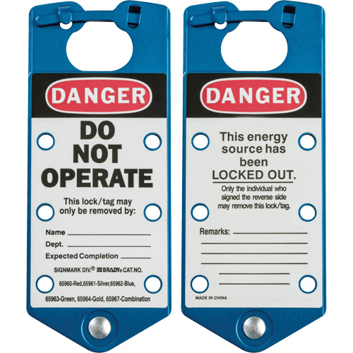 Labeled Lockout Hasps, Blue Oxymax Inc