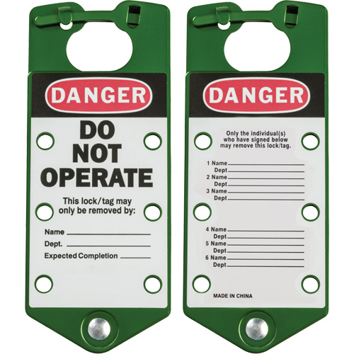 Labeled Lockout Hasps, Green Oxymax Inc