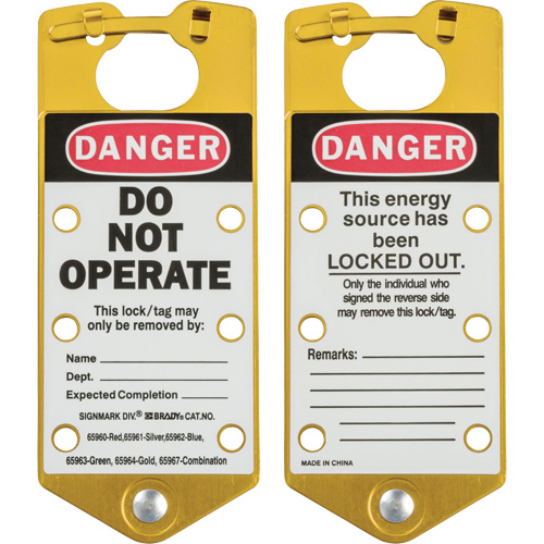 Labeled Lockout Hasps, Yellow Oxymax Inc