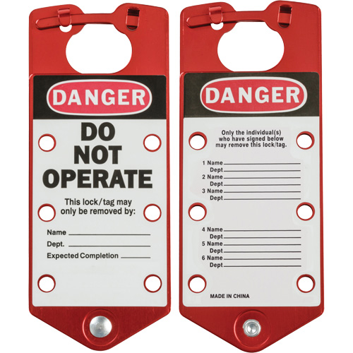 Labeled Lockout Hasps, Red Oxymax Inc