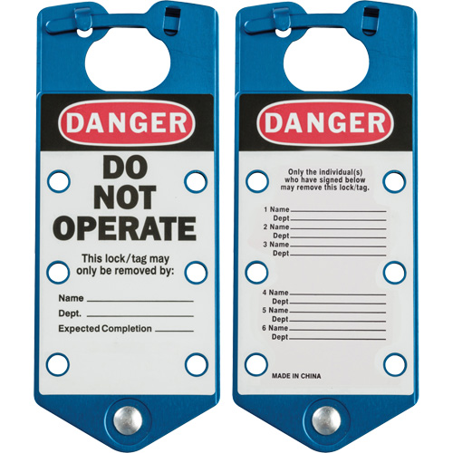 Labeled Lockout Hasps, Blue Oxymax Inc