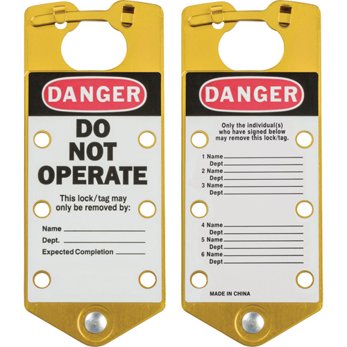 Labeled Lockout Hasps, Yellow Oxymax Inc