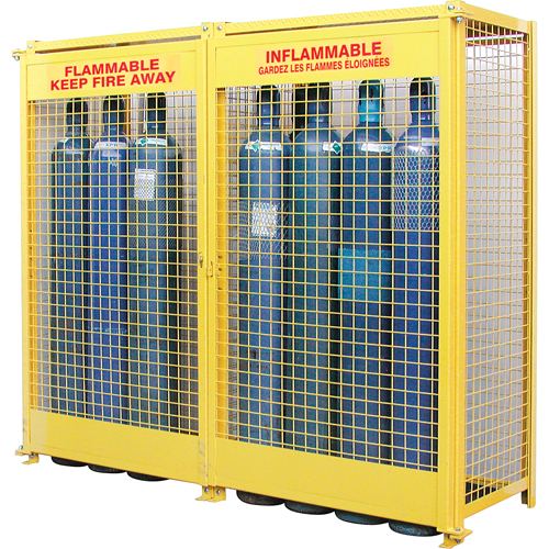 Armoires pour cylindres &agrave; gaz, nbre de bouteilles: 20, 88" , 30" , 74" , Jaune Oxymax Inc