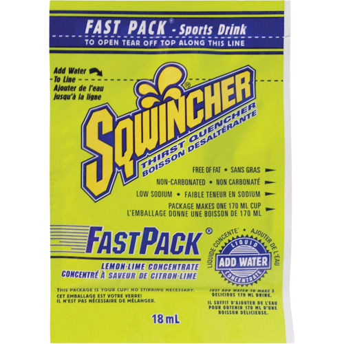 Sqwincher&reg; Rehydration Drink Fast Pack&reg;, Single Serve, Lemon-Lime Oxymax Inc