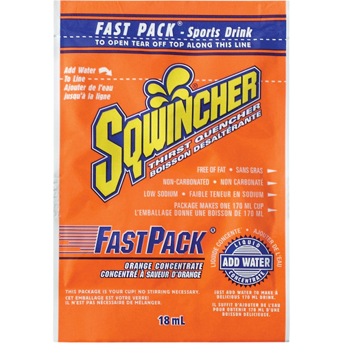 Sqwincher&reg; Rehydration Drink Fast Pack&reg;, Single Serve, Orange Oxymax Inc