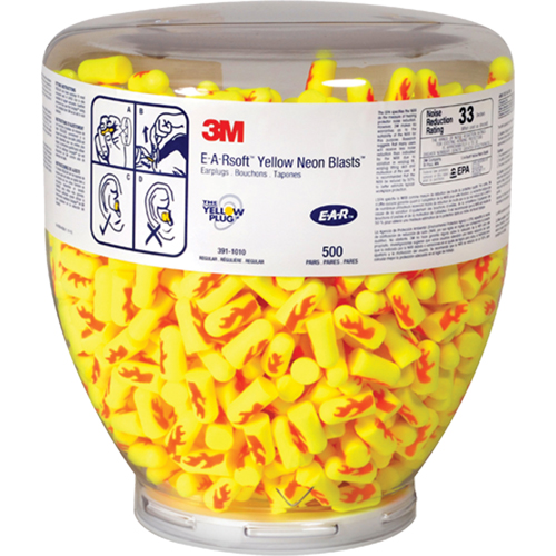 E-A-Rsoft Yellow Neons Earplugs, Bulk - Canister Oxymax Inc