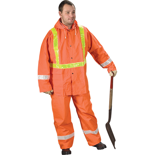 V&ecirc;tements de pluie pour la circulation Tornado, PVC, Petit, Orange haute visibilit&eacute; Oxymax Inc