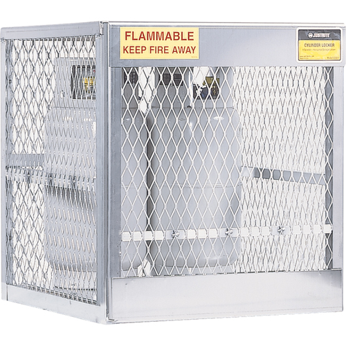 Aluminum LPG Cylinder Locker Storage, 4 Cylinder Capacity, 30" W x 32" D x 33-1/2" H, Silver Oxymax Inc