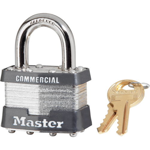 Laminated Padlock, Silver, Keyed Alike, Laminated Steel, 1-3/4" Width Oxymax Inc