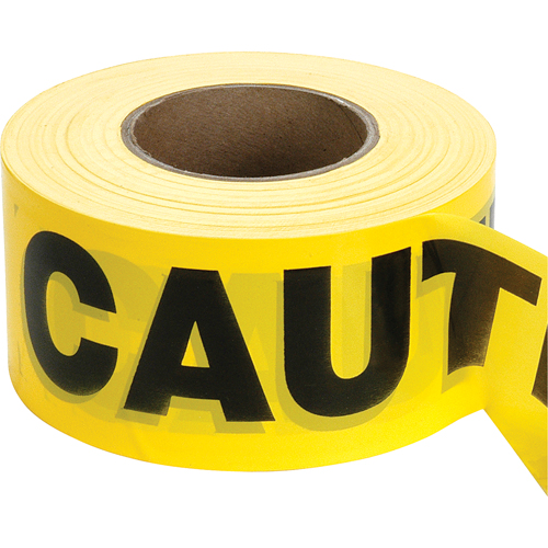 Rubans pour barricades, Anglais, 3" la x 1000' lo, 2 mils, Noir sur jaune Oxymax Inc