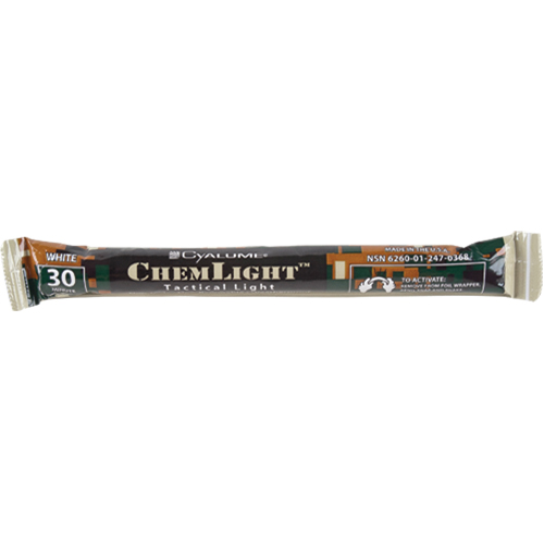 B&acirc;tons de s&eacute;curit&eacute; luminescents Cyalume 6", Blanc, Dur&eacute;e 30 min Oxymax Inc