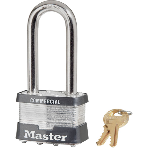 Laminated Padlock, Silver, Keyed Different, Laminated Steel, 2" Width Oxymax Inc