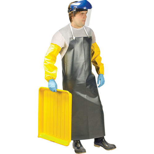 Heavy-Duty Apron, Nitrile/Polyester, 48" L x 35" W, Black Oxymax Inc
