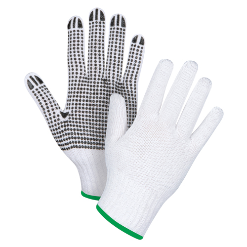 Gants tricot&eacute;s &agrave; pois, Poly/coton, Un c&ocirc;t&eacute;, Calibre 7, Moyen Oxymax Inc