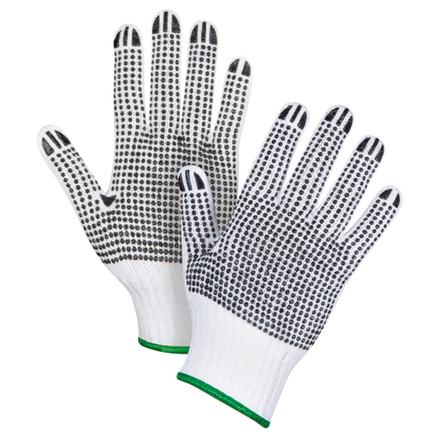 Gants tricot&eacute;s deux c&ocirc;t&eacute;s &agrave; pois, Poly/coton, Deux c&ocirc;t&eacute;s, Calibre 7, Moyen Oxymax Inc