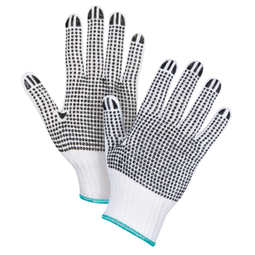 Gants tricot&eacute;s deux c&ocirc;t&eacute;s &agrave; pois, Poly/coton, Deux c&ocirc;t&eacute;s, Calibre 7, T-Grand Oxymax Inc