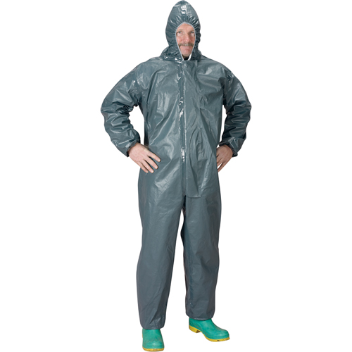 2.0 Mil CRFR Hooded Coveralls, Small, Grey, FR Treated Fabric Oxymax Inc