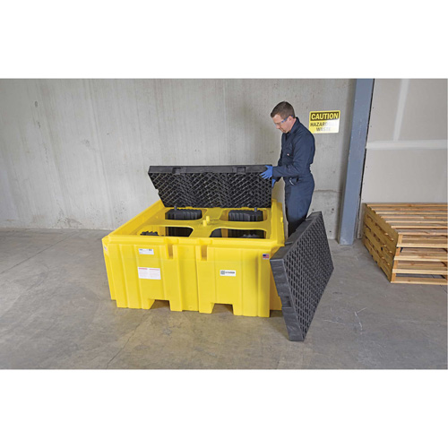 IBC Spill Pallet Plus&reg; With Drain, 365 US gal. Spill Capacity, 62" x 62" x 28" Oxymax Inc