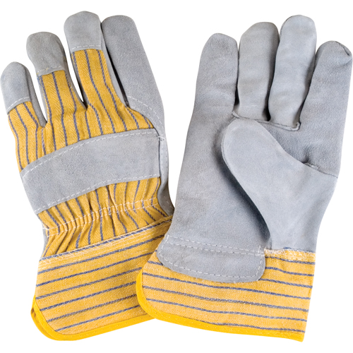 Gants d'ajusteur rugueux de premi&egrave;re qualit&eacute;, Grand, Paume en Cuir de vache refendu, Doublure en Coton Oxymax Inc