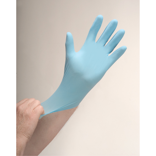 Puncture-Resistant Examination Gloves, Small, Nitrile, 4.5-mil, Powdered, Blue Oxymax Inc