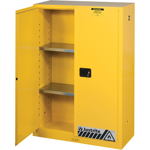 Sure-Grip&reg; Ex Flammable Storage Cabinets, 45 gal., 2 Door, 43" W x 65" H x 18" D Oxymax Inc