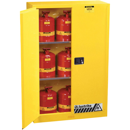 Sure-Grip&reg; Ex Flammable Storage Cabinets, 45 gal., 2 Door, 43" W x 65" H x 18" D Oxymax Inc