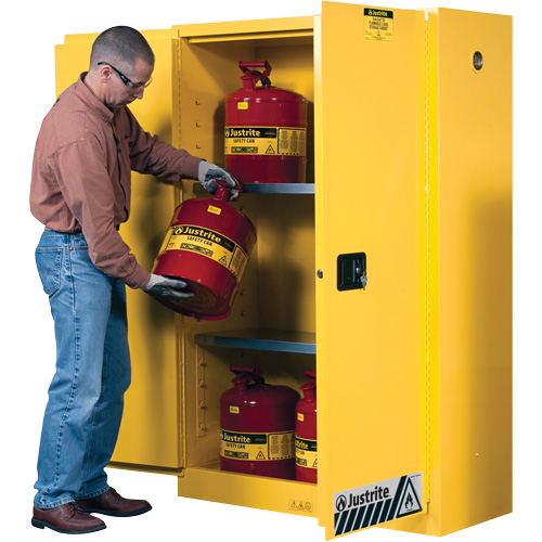 Sure-Grip&reg; Ex Flammable Storage Cabinets, 45 gal., 2 Door, 43" W x 65" H x 18" D Oxymax Inc
