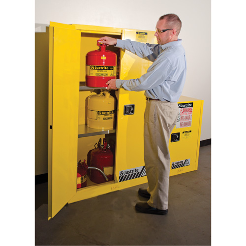 Sure-Grip&reg; Ex Flammable Storage Cabinets, 45 gal., 2 Door, 43" W x 65" H x 18" D Oxymax Inc