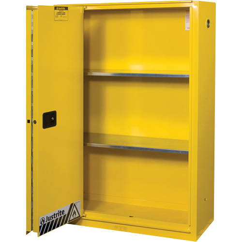 Armoires Sure-Grip EX pour produits inflammables, 45 gal., 1 Porte(s), 43" La x 65" h x 18" p Oxymax Inc