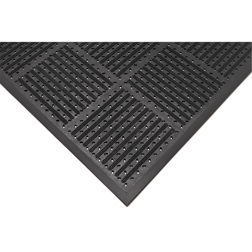 Tapis r&eacute;versible Outfront no 227, Caoutchouc, Grattoir Type, Motif &agrave; fentes, 3' x 6', Noir Oxymax Inc