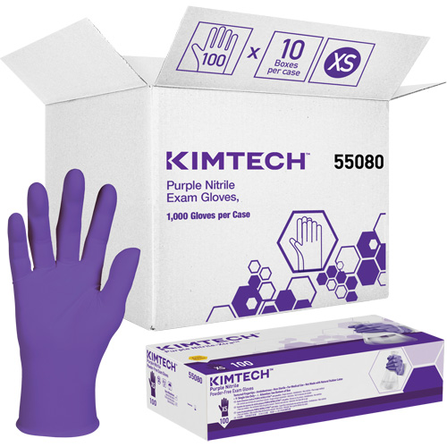 Kimtech Examination Gloves, X-Small, Nitrile, 6-mil, Powder-Free, Purple, Class 2 Oxymax Inc