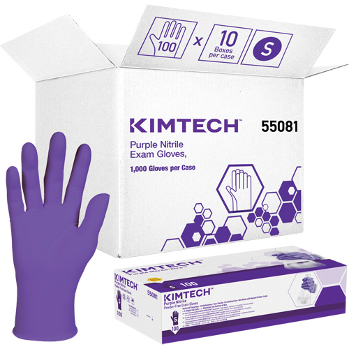 Gants d'examen Kimtech, Petit, Nitrile, 6 mils, Sans poudre, Mauve, Classe 2 Oxymax Inc
