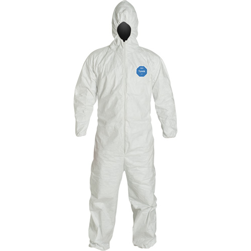 Hooded Coveralls, 4X-Large, White, Tyvek&reg; 400 Oxymax Inc