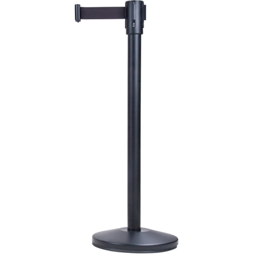 Barri&egrave;res sur pieds pour le contr&ocirc;le des foules, Acier, 35" h, Ruban Noir, Longueur du ruban 7' Oxymax Inc