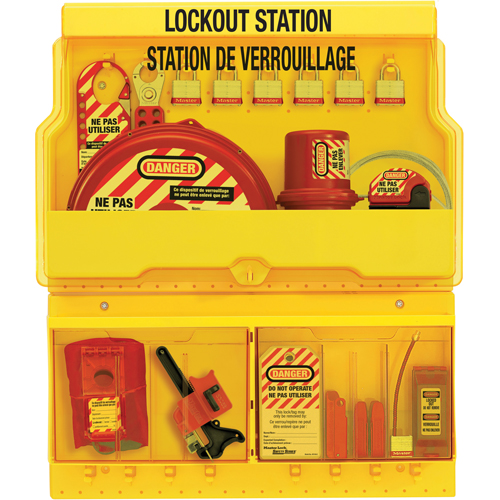 Deluxe Lockout Stations, Aluminum Padlocks, 32 Padlock Capacity, Padlocks Included Oxymax Inc