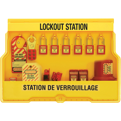 Electrical Focus Lockout Stations, Thermoplastic Padlocks, 16 Padlock Capacity, Padlocks Included Oxymax Inc