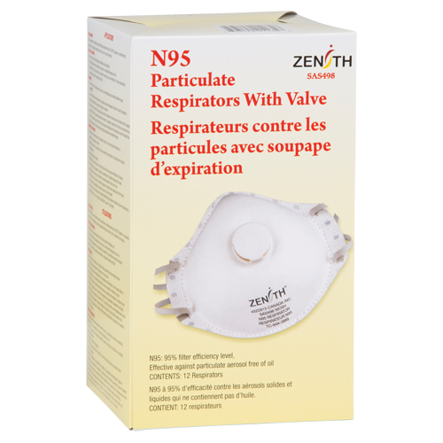 Respirateur contre les particules, N95, Certifi&eacute; NIOSH, Moyen/grand Oxymax Inc