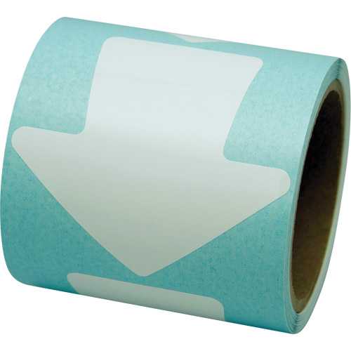 Coloured Floor Marking Decals, Arrow, 4" L x 4" W, White, Vinyl Oxymax Inc